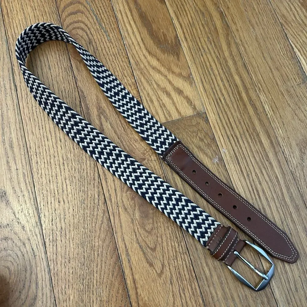 Martin Dingman Countrywear Woven Braided Leather Nylon Belt 30